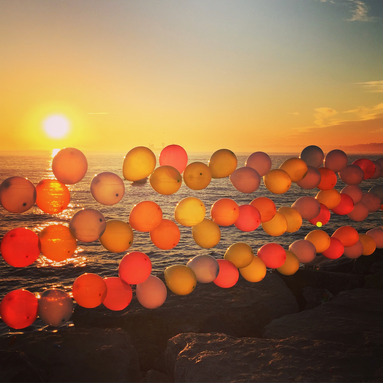 Balloons on the Bosphorus in Istanbul, Turkey (March 2018)