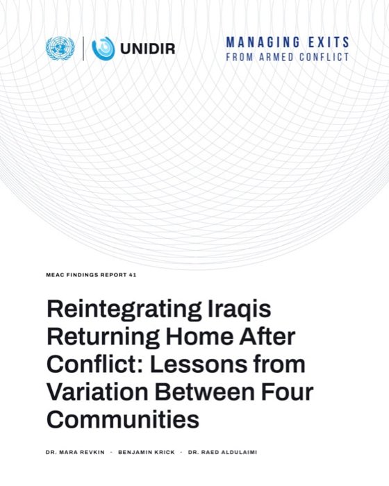 Reintegrating Iraqis Returning Home After Conflict (UNIDIR, 2025)