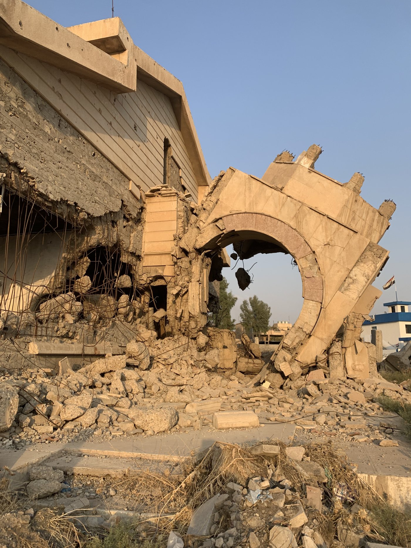 A building destroyed in the battle for Mosul