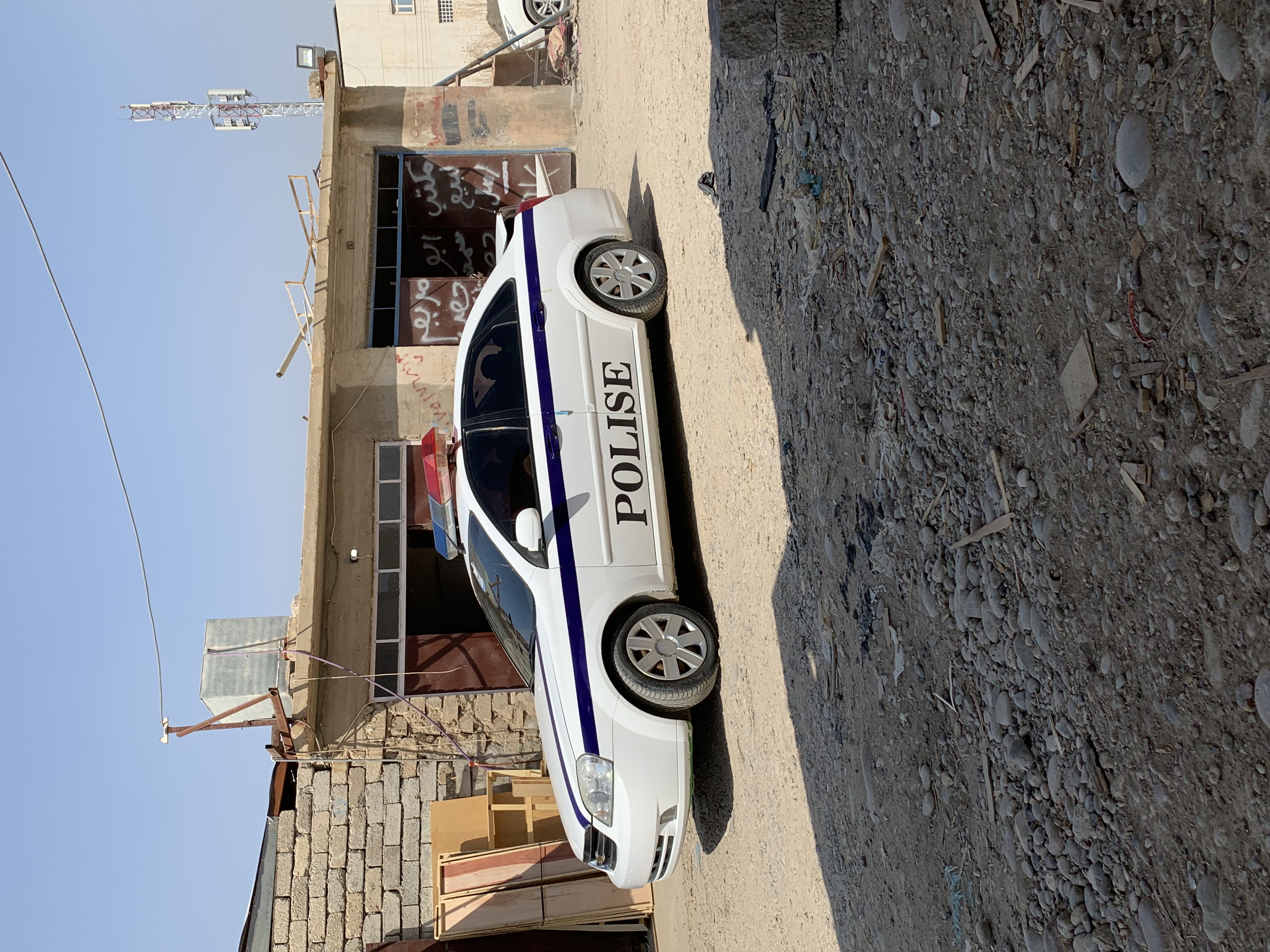 Police car in Bartella, Iraq